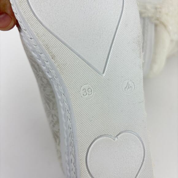 Forever & Always White Lace Platform Sneakers Bridal Bride Wedding Bachelorette - Picture 11 of 14